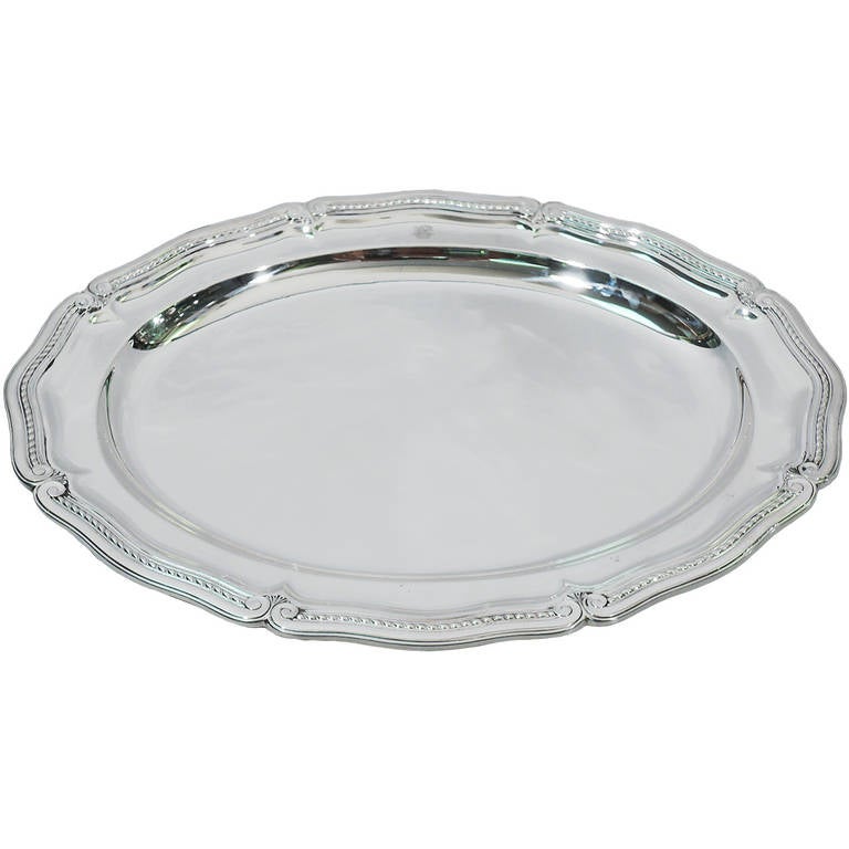 Tiffany Platter - Round Serving Tray - American Sterling Silver - C 1924