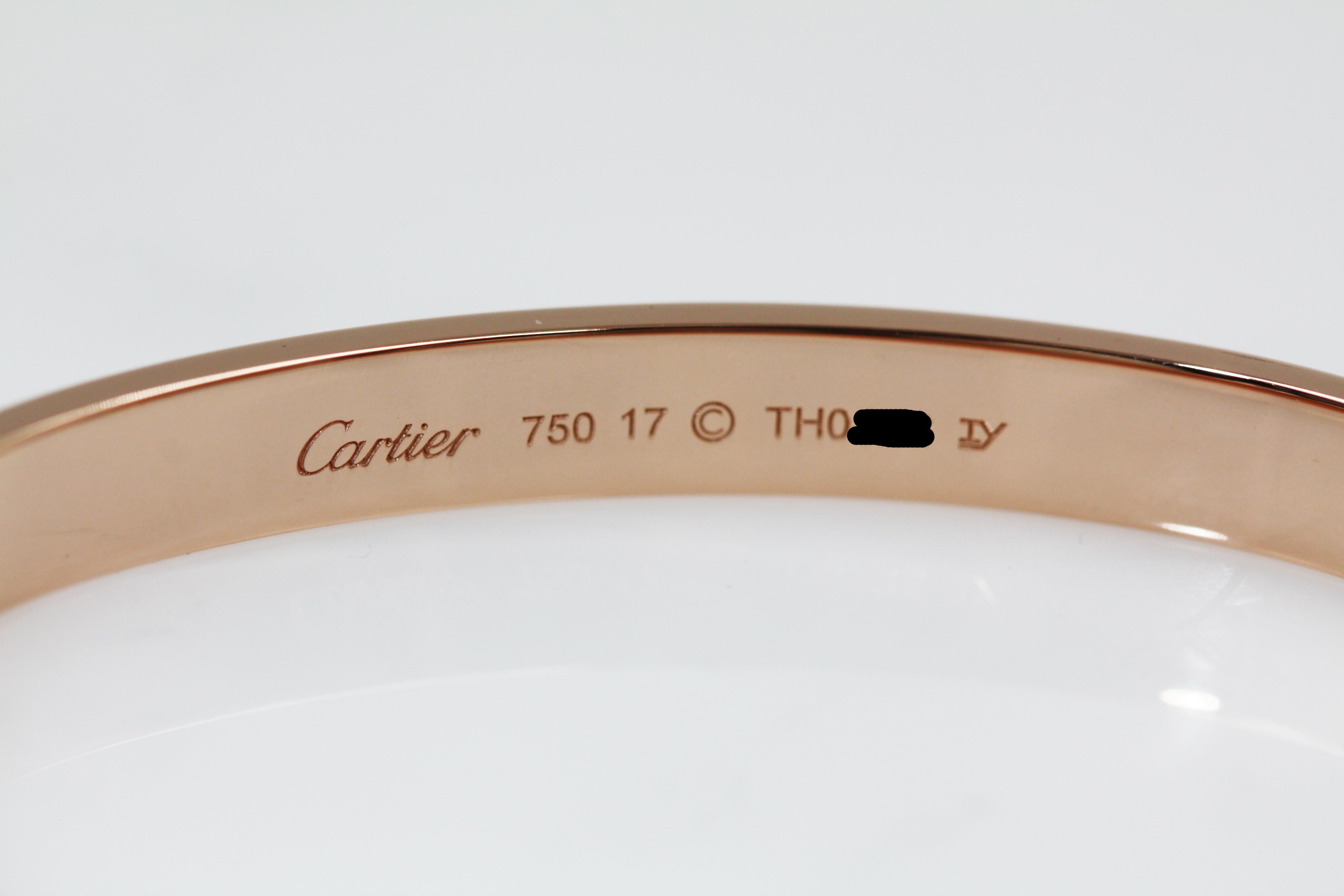 Cartier 18 Karat Rose Gold Love Bracelet 3