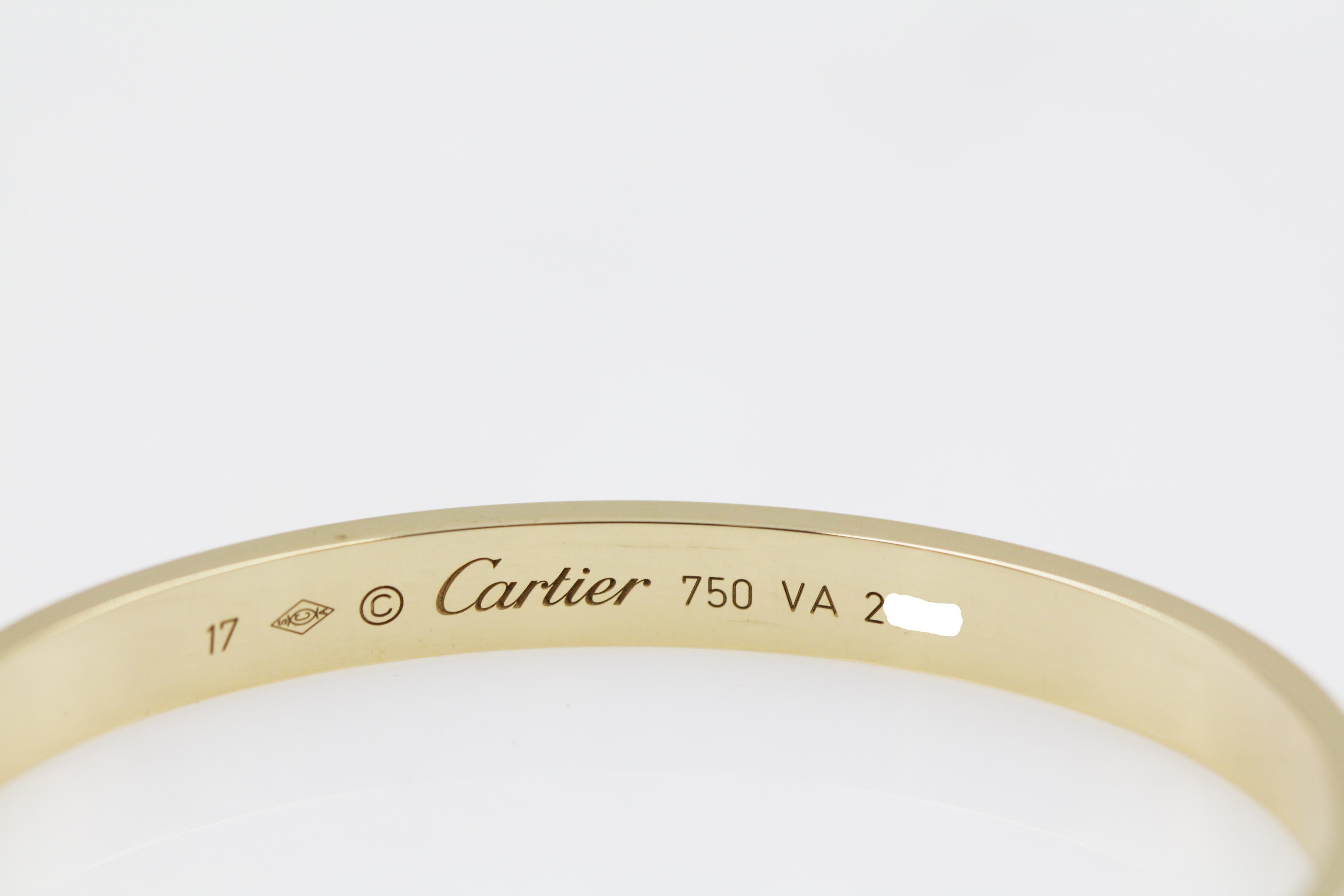 Cartier 18 Karat Yellow Gold Love Cuff Bracelet 1