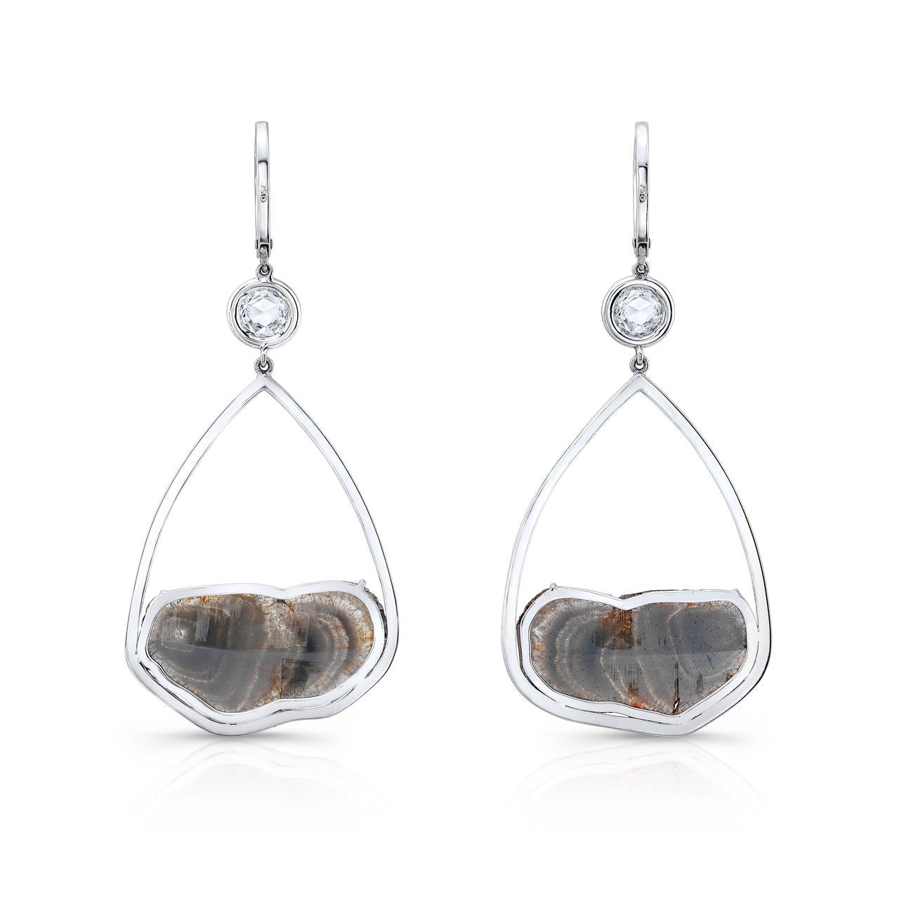 Chocolate Diamond Slice Chandelier Earrings