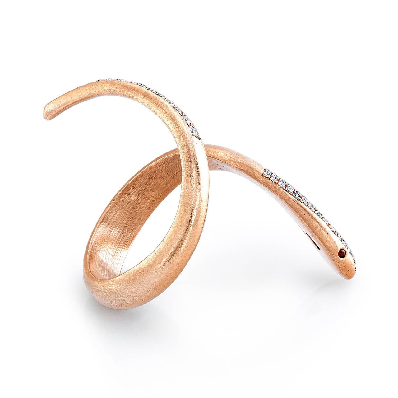 Ruby Diamond Gold Snake Wrap Around Ring