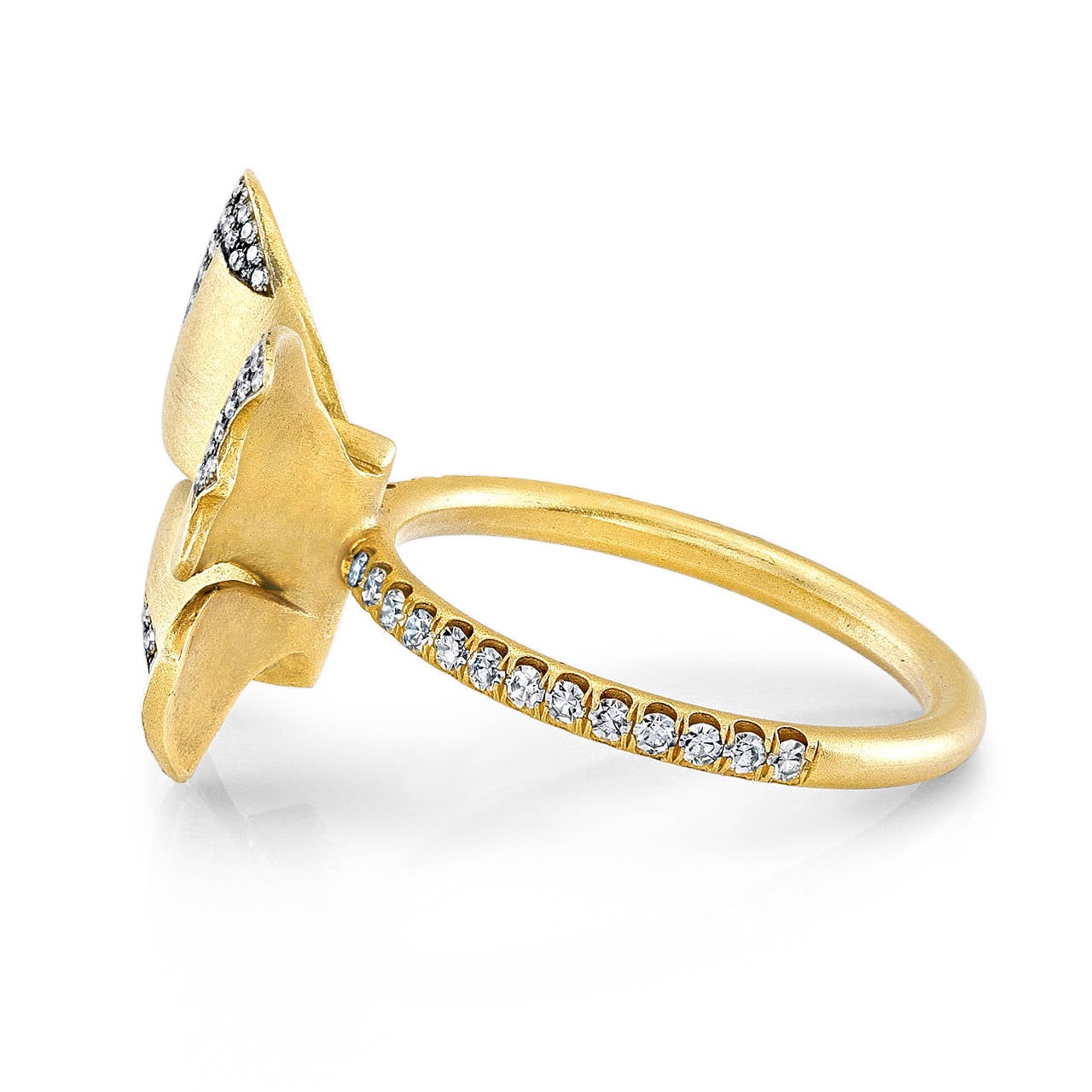 Diamond Gold Butterfly Ring For Sale at 1stDibs
