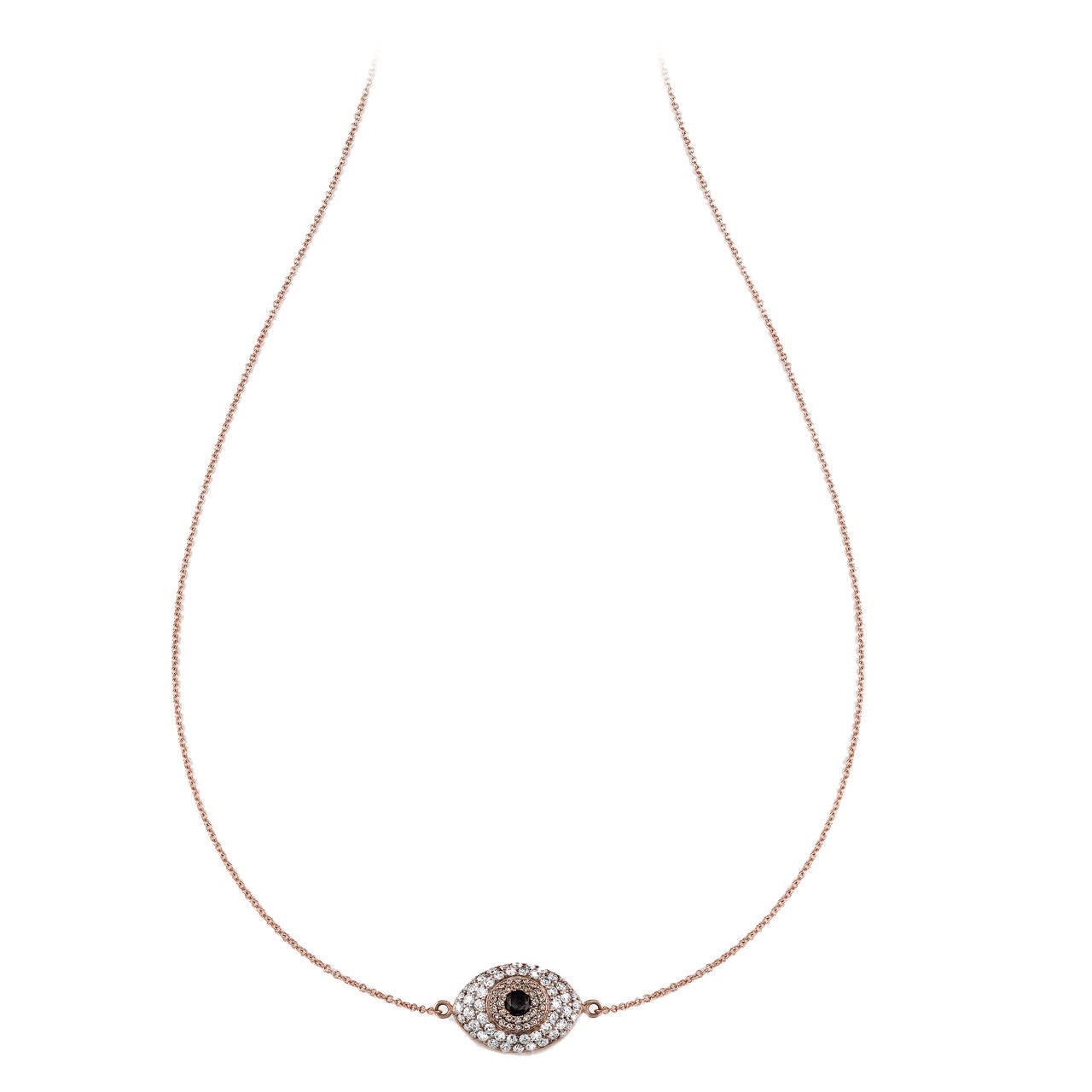 Diamond Gold Evil Eye Necklace For Sale