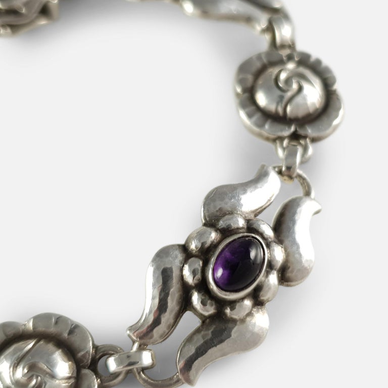 Georg Jensen circa 1933-1944 #18 Silver Amethyst Foliate Bracelet For ...