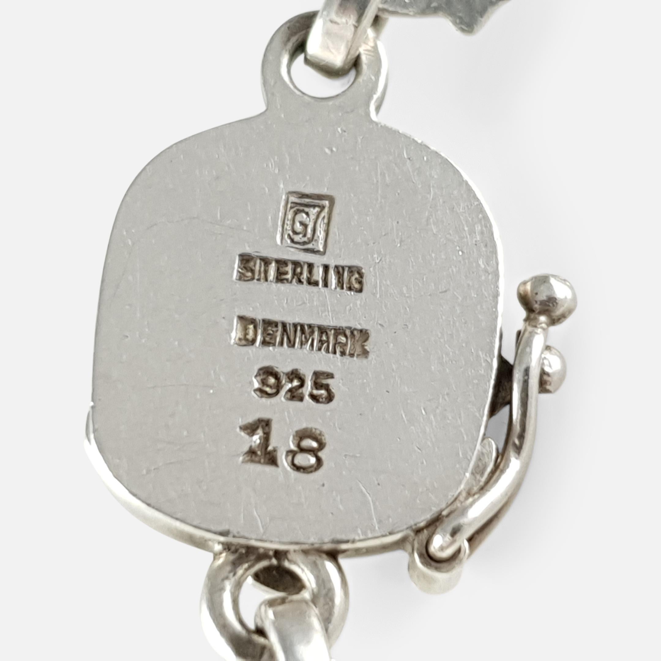 Georg Jensen Silver Amethyst Foliate Bracelet, #18, circa 1933-1944   7