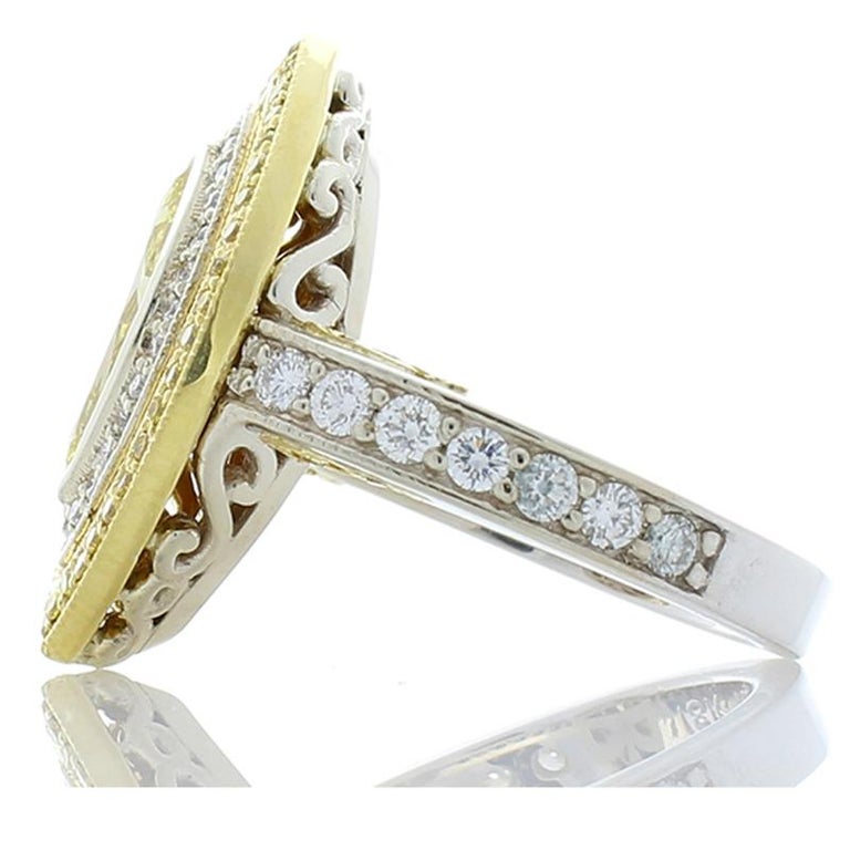 Marquise Fancy Intense  Yellow diamond Ring