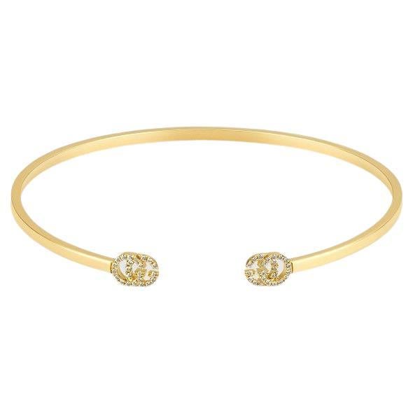 Gucci Manchette Running GG avec G's en or jaune 18 carats et diamants YBA481662001 en vente