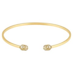 Gucci Running GG Cuff Bracelet with Diamond G's in 18kt Yellow Gold YBA481662001