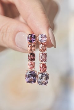 10.50ct Untreated Burmese Spinel Dangle Earrings in 18K Rose Gold