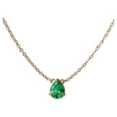 Emeralds Maravellous 2.25 Carat Colombian Emerald Solitaire Pendant Necklace 18K