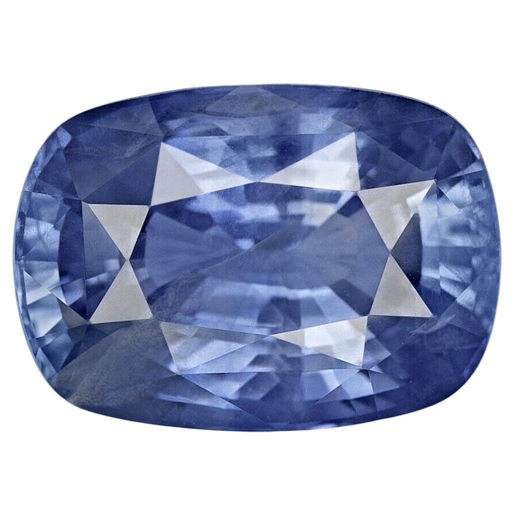 Unheated 13.12 Carat Ceylon Blue Sapphire, Loose Gemstone, Certified Cushion For Sale 1