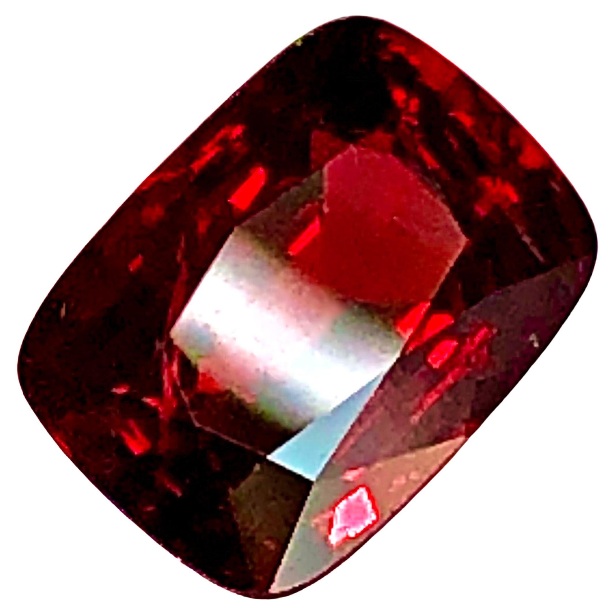 3.14 Carat Red Cushion Cut No Heat Burmese Spinel Certified  For Sale