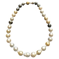 Baroque South Sea Pearl Necklace 20 Inch 14k Yellow Gold Clasp