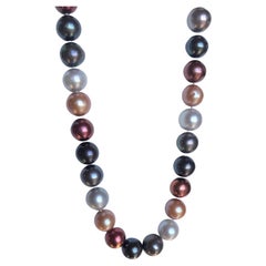 Multicolor Cultured Pearls 14K Gold