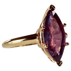 3.22 Carat Spinel No Heat Marquise Solitaire Ring Yellow Gold 14K