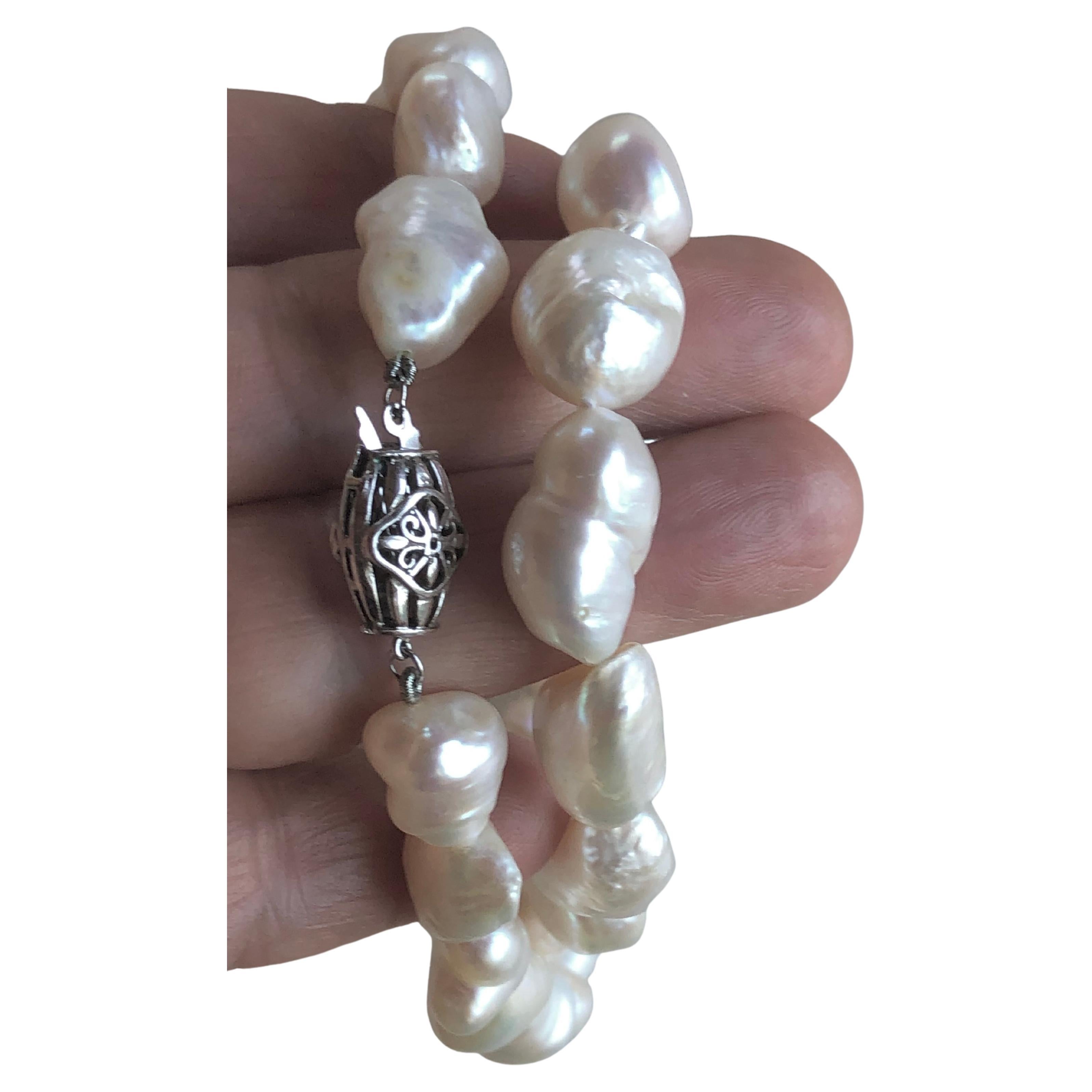 Artisan Natural Huge Baroque Pearl Necklace 24in