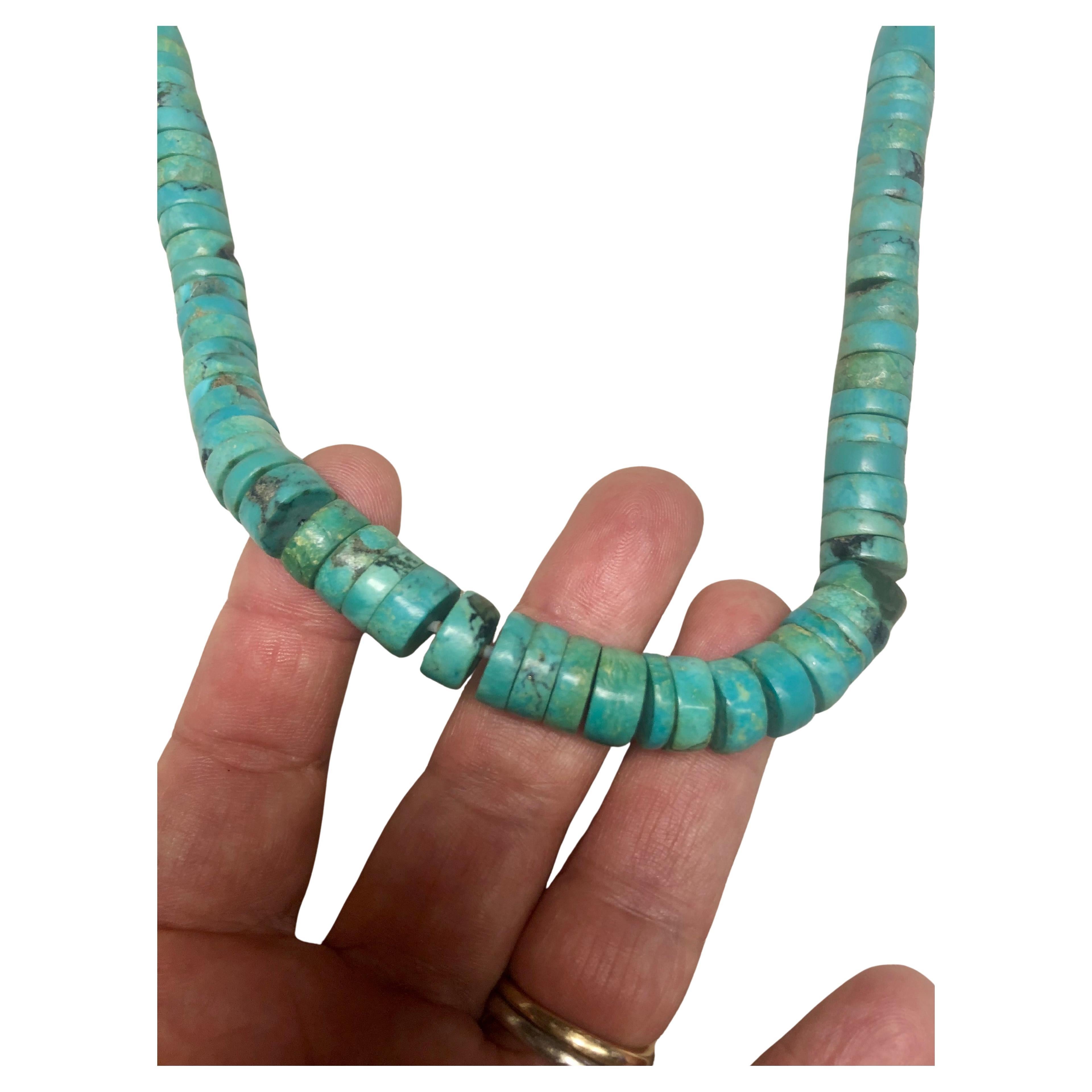 Collana Heishi Turchese Vintage Santo Domingo Nativi Americani /Sud-Ovest