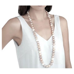 Collana di perle coltivate dei mari del sud da 36 pollici 10,5 mm - 12,5 mm in oro 14 carati