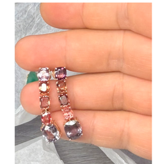 10.50ct Untreated Burmese Spinel Dangle Earrings in 18K Rose Gold