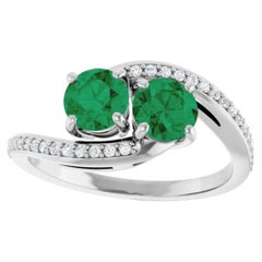 Art Deco Style Colombian Emerald Diamond Platinum Engagement Ring