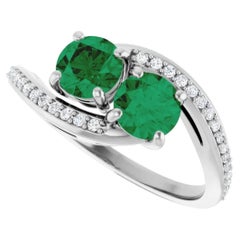 Art Deco Style Colombian Emerald Diamond Platinum Engagement Ring