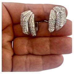 Boucles d'oreilles à clip en or blanc 18 carats avec diamant de 4,00 carats