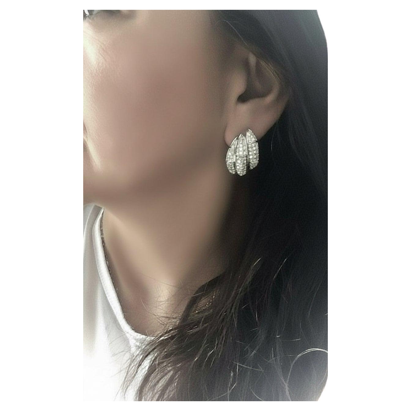 Orecchini a clip con diamante da 4,00 carati in oro bianco 18 carati