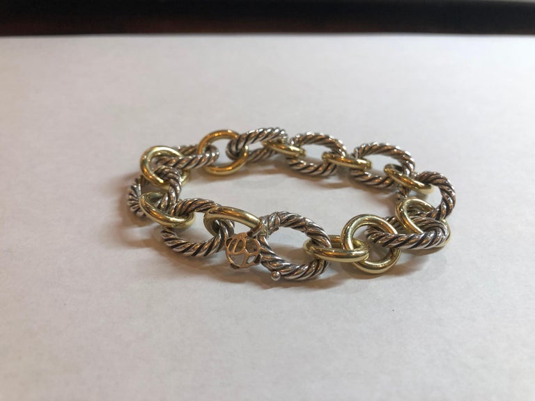 David Yurman Oval Cable Link Bracelet For At 1stdibs David Yurman Oval Cable Link Bracelet 18k Yellow Gold And Sterling Silver 750 925 Brand Hallmark