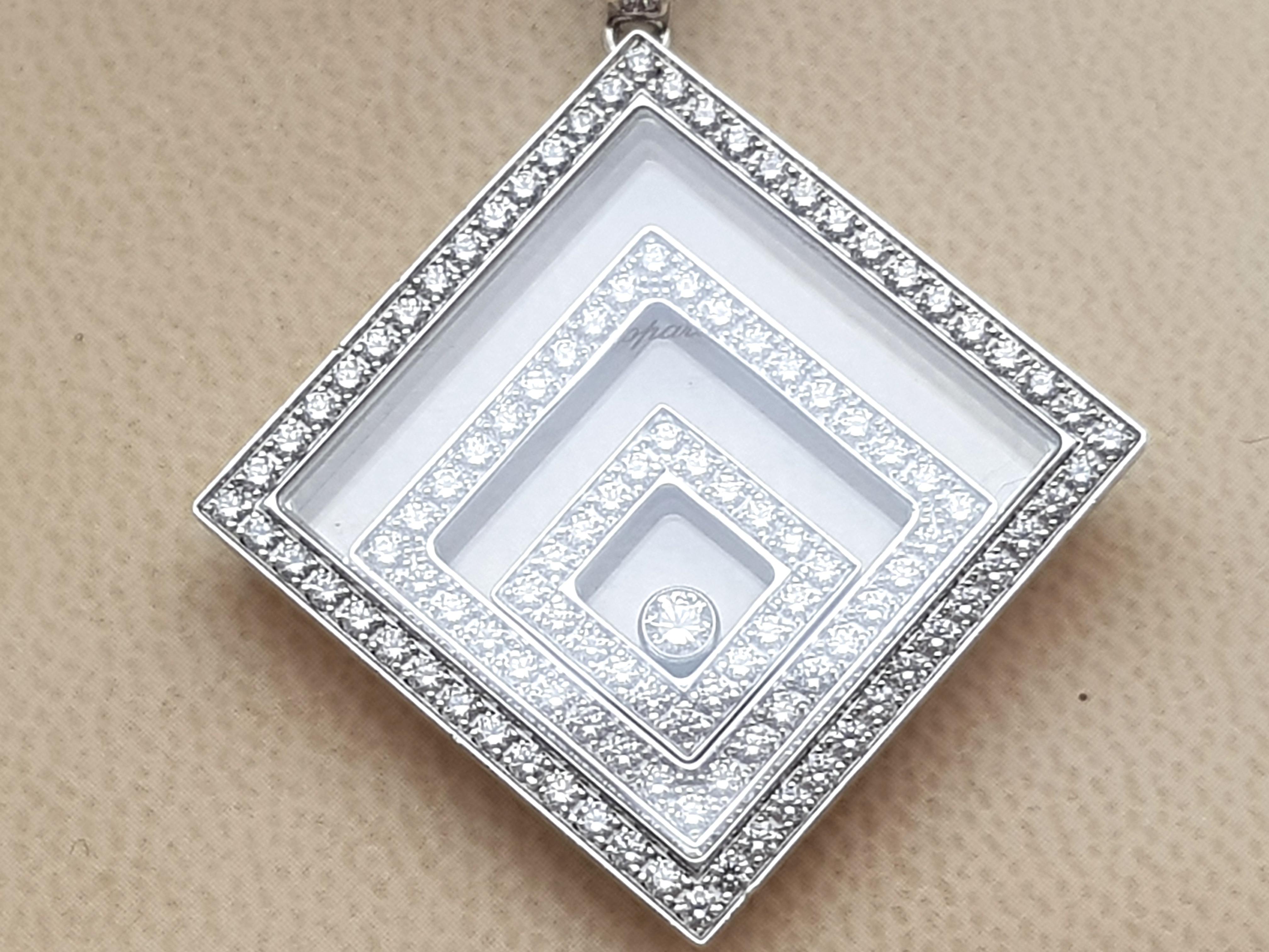 Chopard Happy Spirit 18 Karat White Gold Diamond Necklace Pendant 1