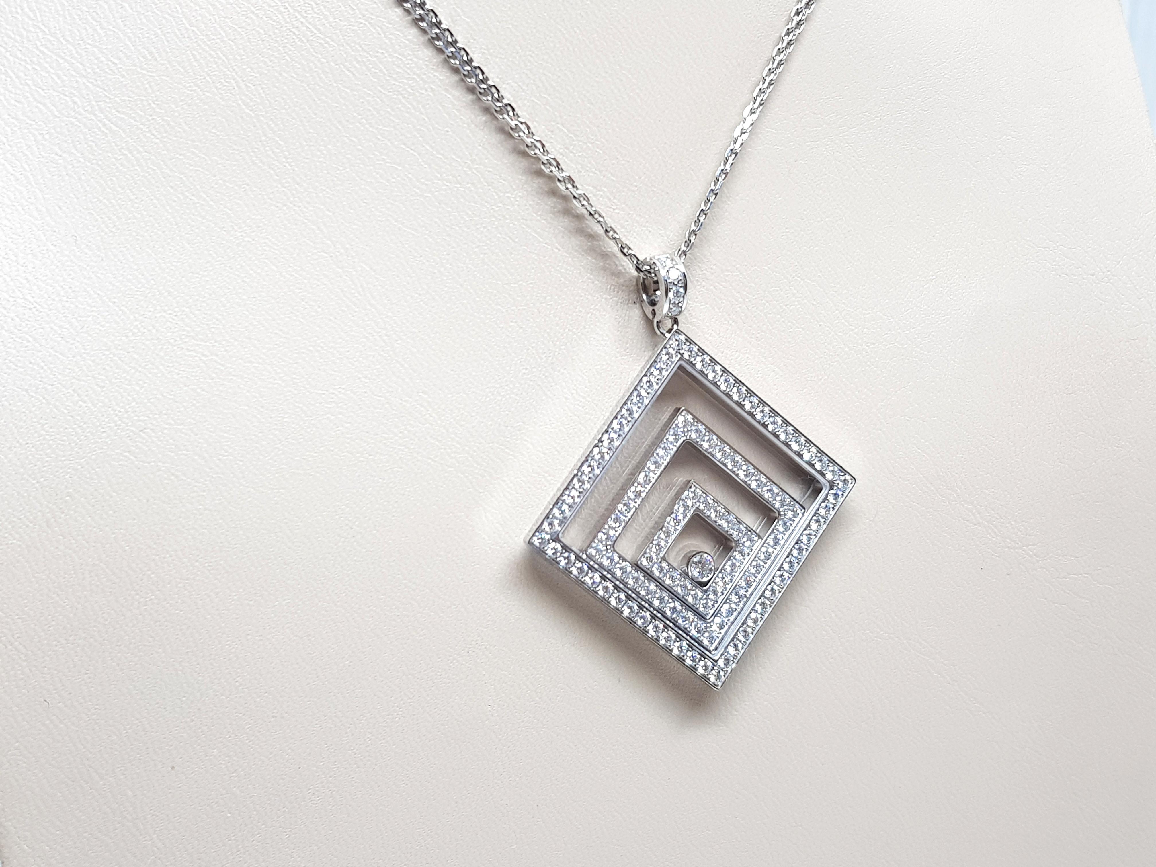Chopard Happy Spirit 18 Karat White Gold Diamond Necklace Pendant 4