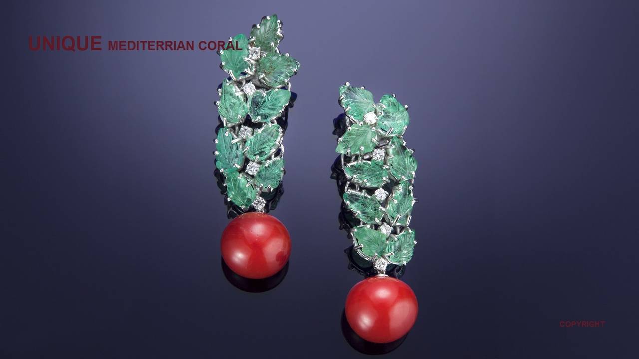 coral and emerald green
