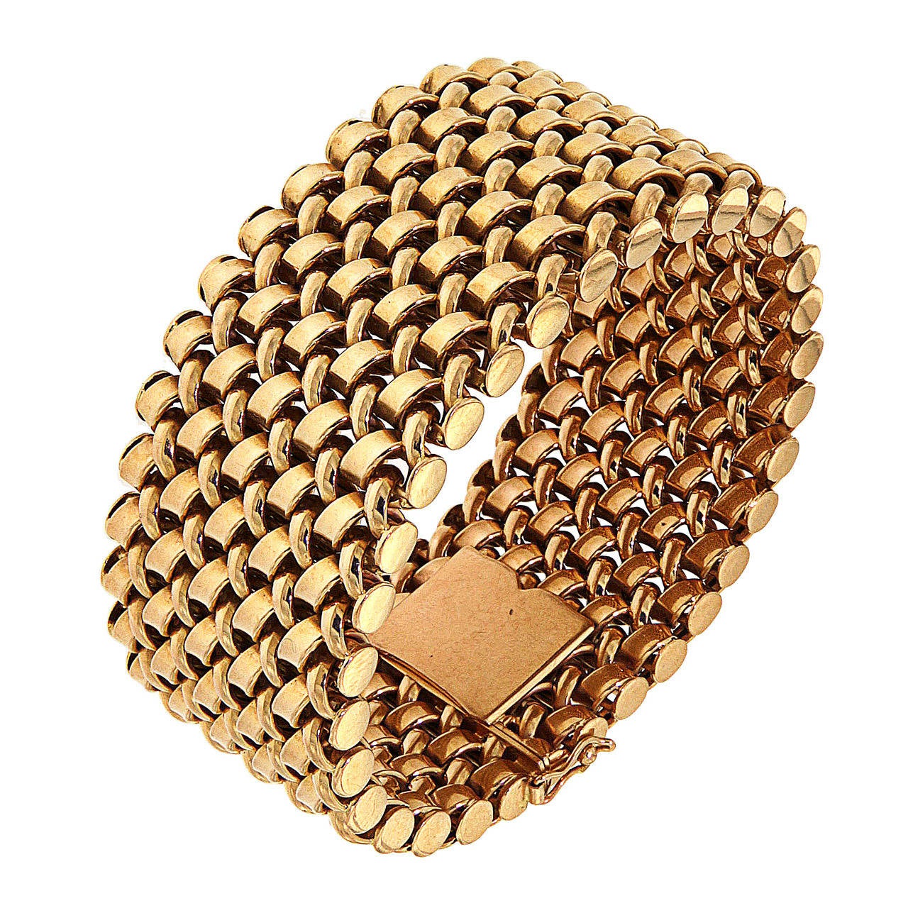 1960s Italian Gold Link Bracelet at 1stDibs