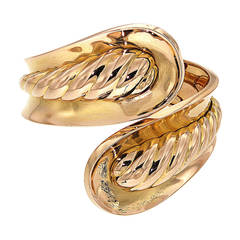 1950s Yellow Gold Bypass Bracelet 9