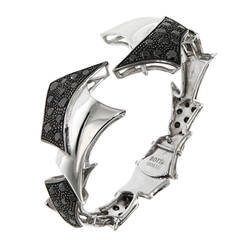 Black Diamonds White Gold Bracelet Modern 2