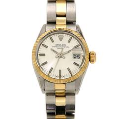 Rolex Lady's Yellow Gold Stainless Steel Date Automatic Wristwatch Ref 6517