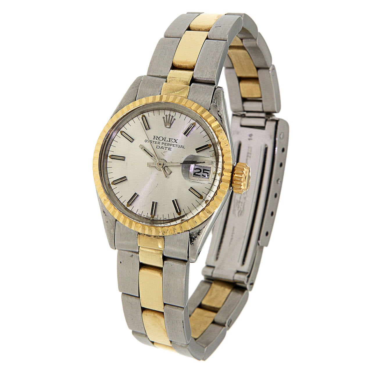 Rolex Lady's Yellow Gold Stainless Steel Date Automatic Wristwatch Ref ...