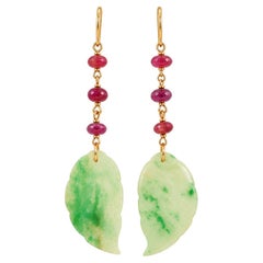 Imperial Jade 9K Rose Gold Drop Earrings – Handcrafted in Italy