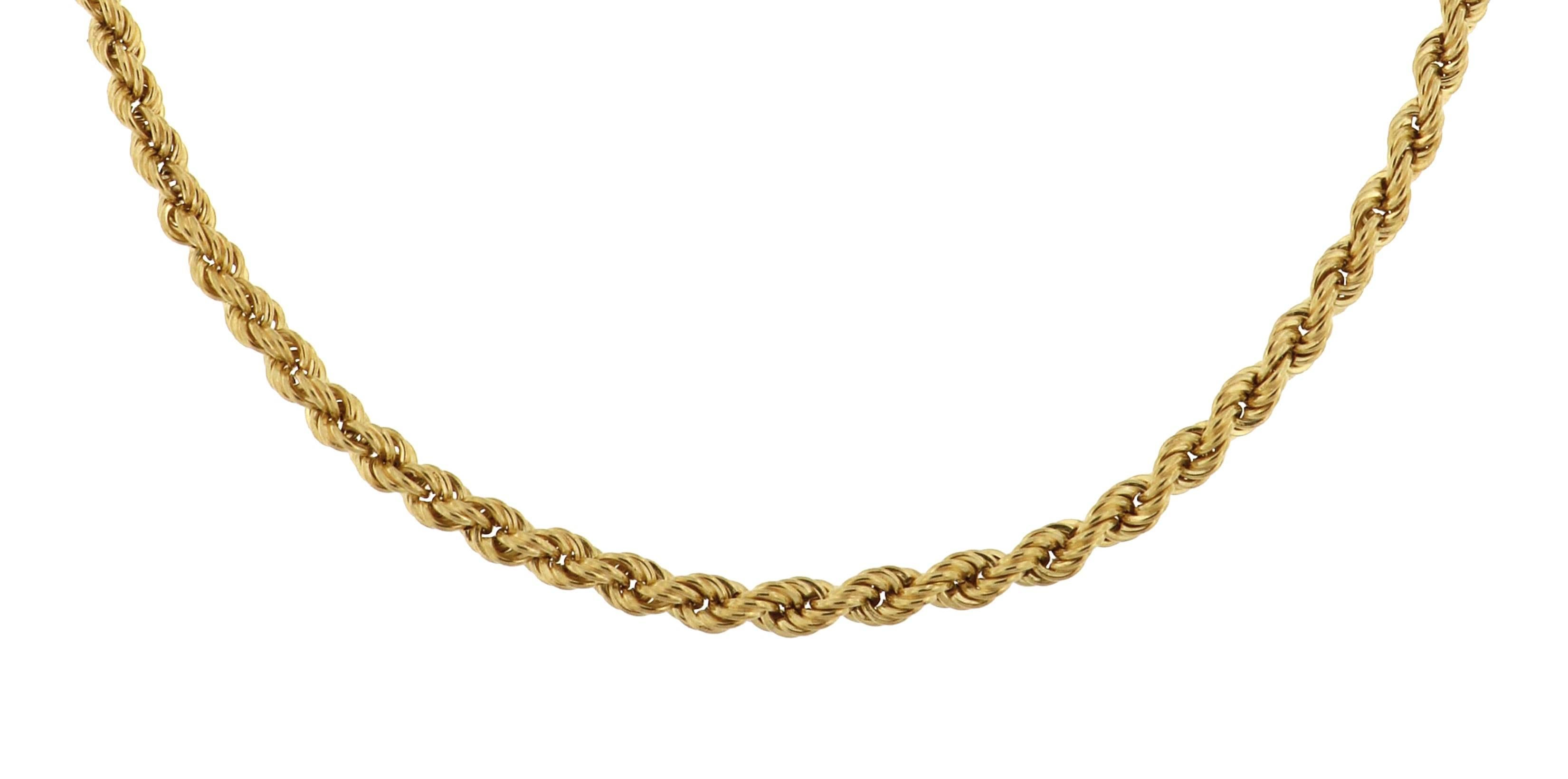 Women's  1960s 18 Kt Gold Twisted Wire Necklace Handcrafted in Italy 