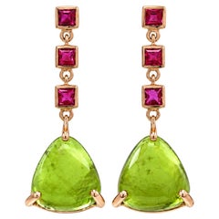 Peridot 9K Rose Gold Drop Earrings – Handcrafted in Italy