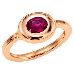 Ruby 9K Rose Gold Solitaire Ring – Handcrafted in Italy