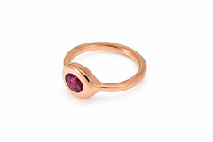 Ruby 9K Rose Gold Solitaire Ring – Handcrafted in Italy