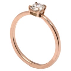 Anillo de compromiso diamante blanco talla brillante oro rosa Botta Joyería