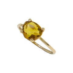 Old Cut Citrine Rose Gold Ring Botta Gioielli Made in Italy