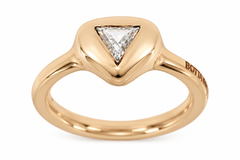 Triangle Diamond 9K Rose Gold Engagement Ring – Handcrafted in Italy