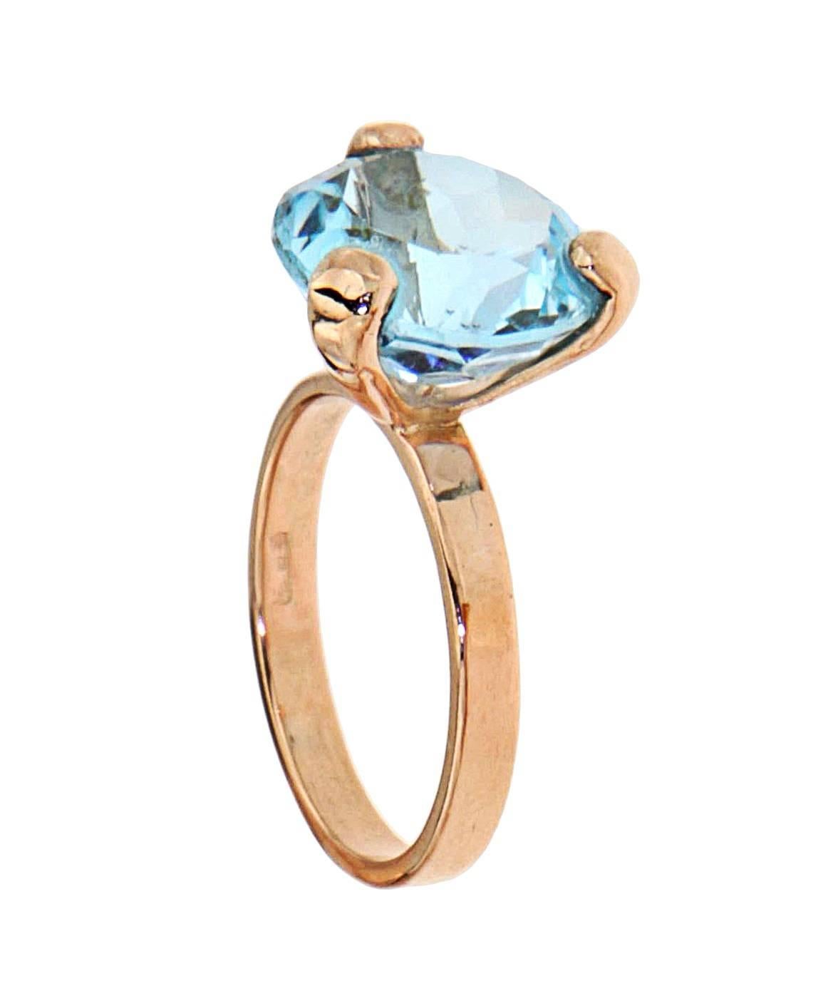 Pair of  Rose Gold 9 carat ring with blue topaz and violet amethyst 12 mm / 0.472441 inches
Finger size 6 1/2 can be resized