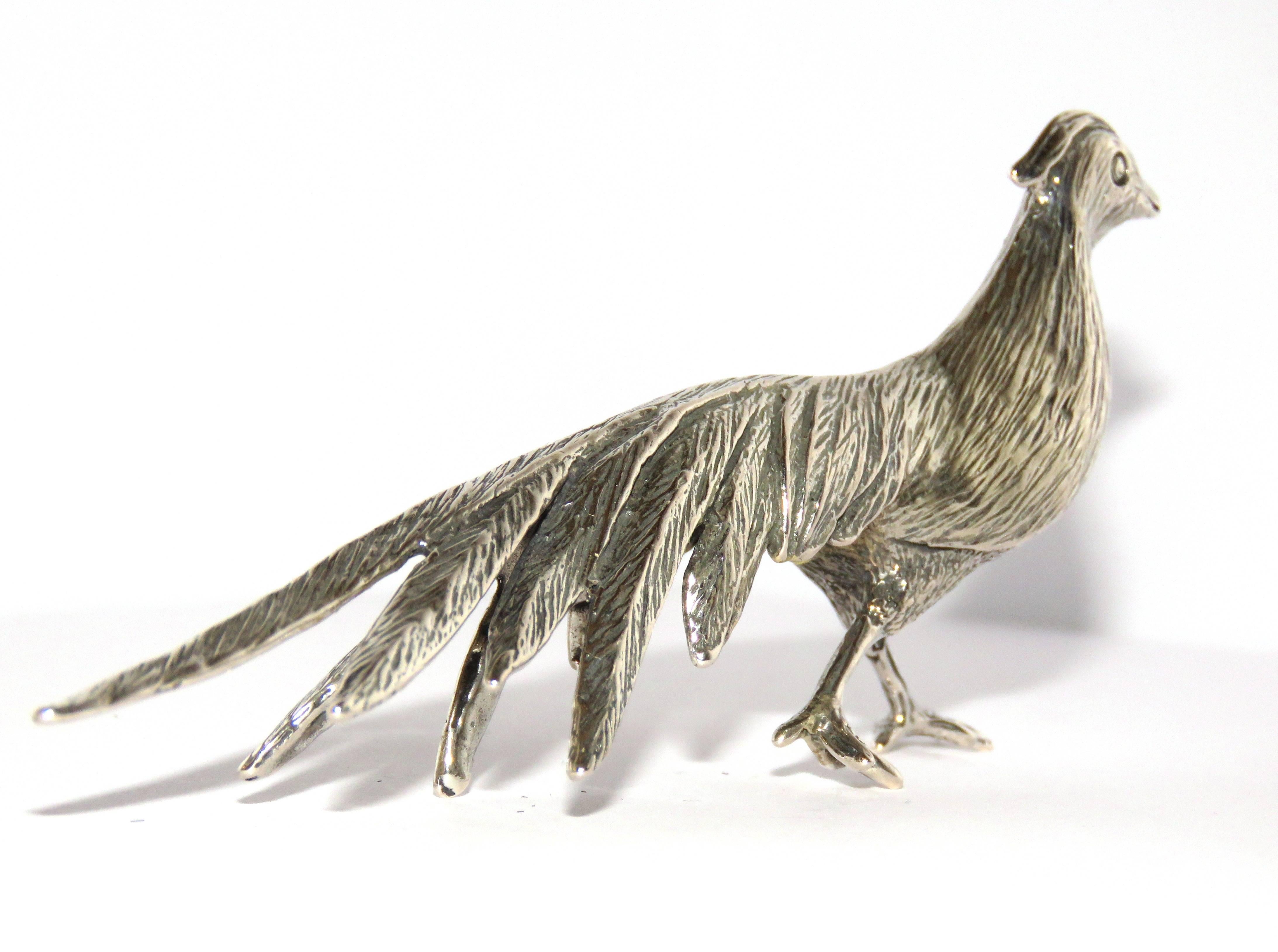 Solid Silver Figurines Model of a Peacock Made in Italy at 1stDibs