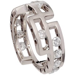 Diamonds White 9 Karat Gold Ring Handcrafted 