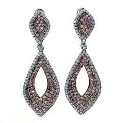Pink Diamond Dangle Earrings