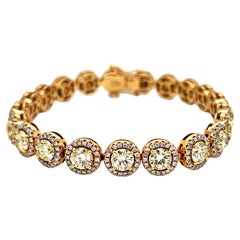 Pulsera de Oro Rosa con Diamante Rosa de 12,71 Quilates