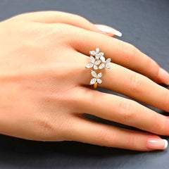 1.80 Carat Pear and Marquise Diamond Yellow Gold Ring